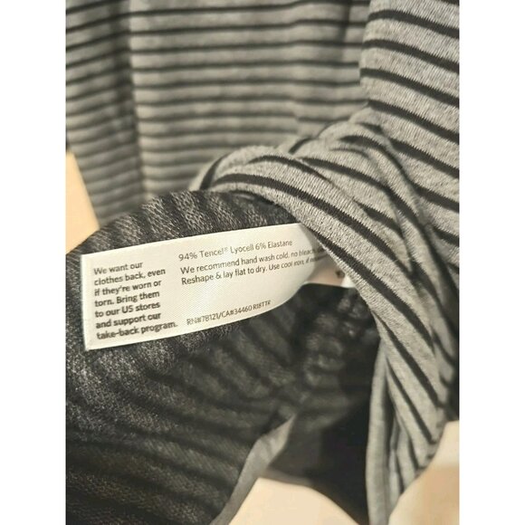 EILEEN FISHER Top Medium Tunic Stretch Tencel Terry Striped Long Sleeve Gray USA - Picture 11 of 11